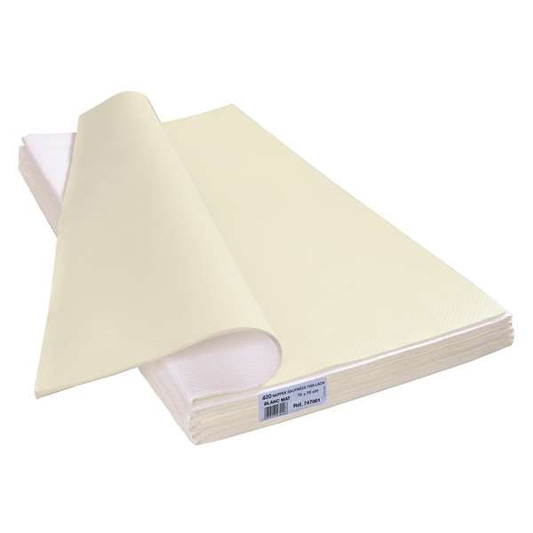 Image de NAPPE PAPIER GAUFRÉ BLANC MAT 70X70CM X400