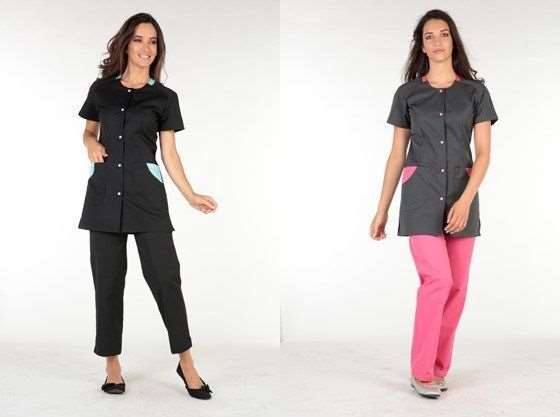 Image de ROXIE MANCHE COURTE POLY65%-COT35% NOIR T2