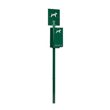 Image de BORNE DE PROPRETE CANINE SUR POTEAU HYGECA-VERT MOUSSE