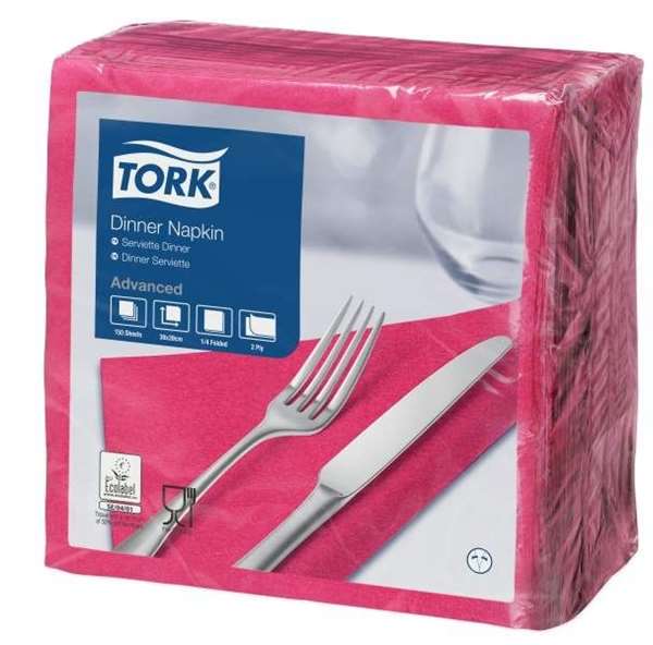 Image de TORK SERVIETTE DINNER ROSE VIF 2P 39,5X39CM X1800