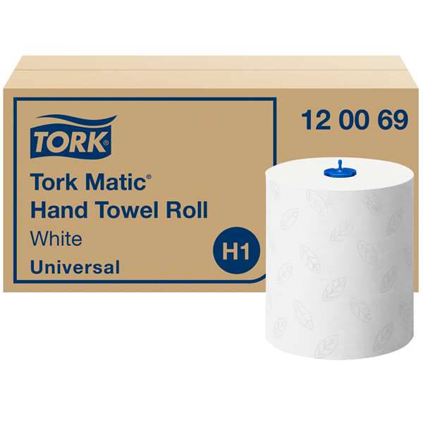 Image de TORK MATIC ESSUIE-MAINS ROULEAU BLANC H1 ECO 150MX6RLX