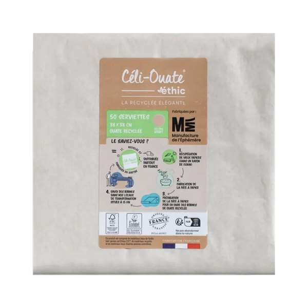 Image de SERVIETTE CELI-OUATE KRAFT NATURE 38X38CM X900