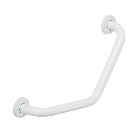 BARRE DE RELEVEMENT COUDEE BISKA - 22 x 22 CM - INOX - BLANC