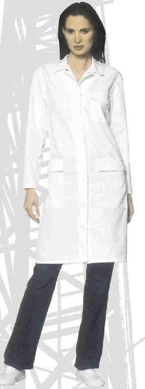 Image de BLOUSE FEMME ANTI-ACIDE BLANCHE 65% POLY-35% COTON T0