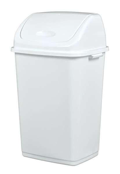 Image de POUBELLE A COUVERCLE BASCULANT 50L-BLANC-CLAP