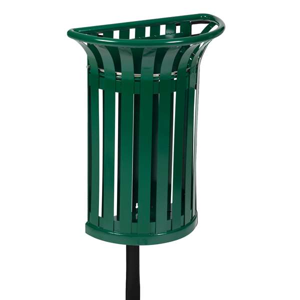 Image de CORBEILLE FIXATION SUR POTEAU VERT MOUSSE TULIPE 35L