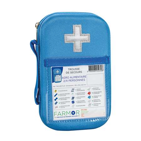 Image de TROUSSE DE SECOURS 'AGRO ALIMENTAIRE' 2/4 PERS EVA BLEU FLUO