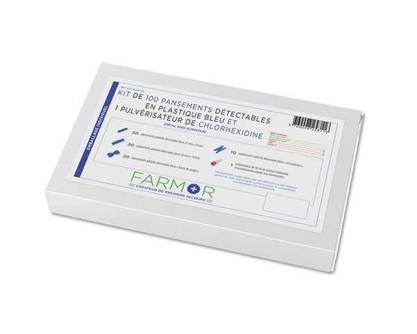 Image de KIT DE 100 PANSEMENTS PANACHES BLEUS DETECTABLES PLASTIQUES