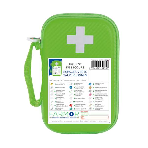 Image de TROUSSE DE SECOURS ESPACES VERT' 2/4 PERSONNES EVA VERT FLUO