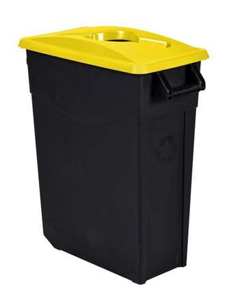 POUBELLE DE TRI MOBILE 65L-MOVATRI-COUV OUVERT JAUNE