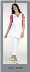 Image de TABLIER LILLY POLYCOT65%-COT35% BLANC PETITE TAILLE