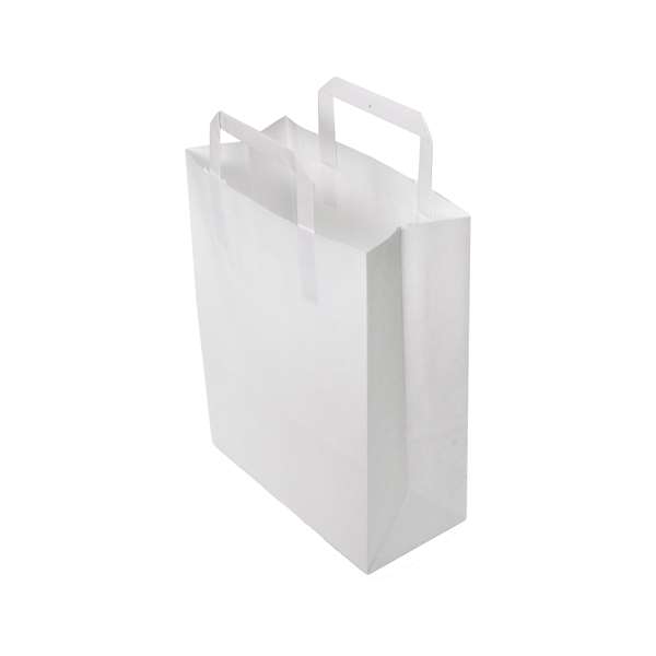 Image de SAC CABAS POIGNEE PLATE KRAFT BLANC (FTS220X100X280MM) X250