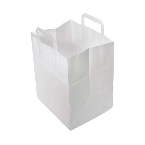 Image de SAC CABAS POIGNEE PLATE KRAFT BLANC (FTS260X200X280MM) X250
