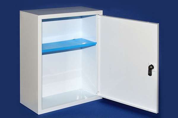 Image de ARMOIRE A PHARMACIE BLANCHE 1 PORTE EN TOLE PETIT MODELE