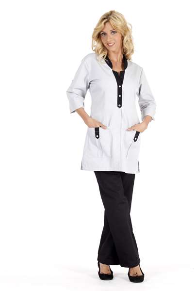 Image de ALBANE GRIS PERLE/NOIR MT 65% POLYCOTON-35% COTON T1