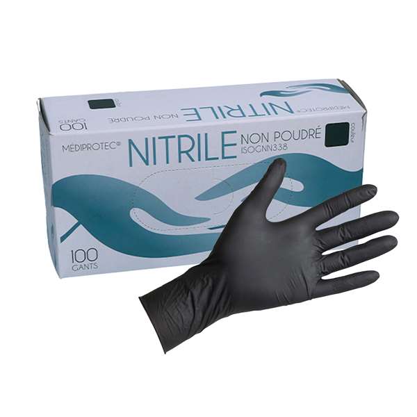 Image de GANT NITRILE NOIR NON POUDRE X100 TS