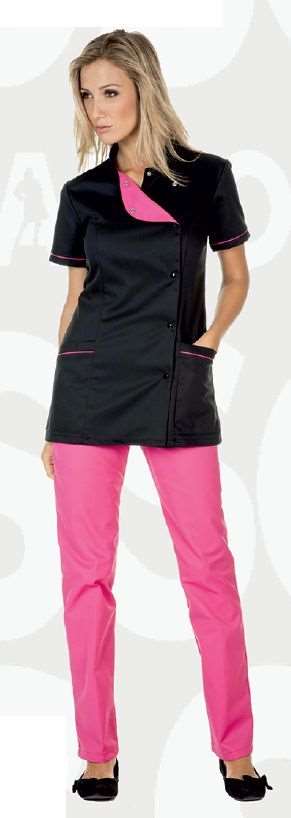 Image de TUNIQUE JULIE 50% TERCEL-50% POLY NOIR-AZUR T6