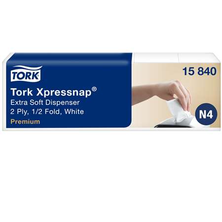 TORK XPRESSNAP SERVIETTE BLANCHE 2 PLIS N4 (FT21,3X33CM)X500