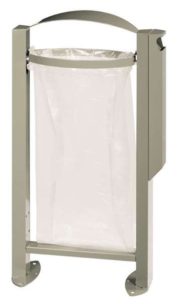 Image de CORBEILLE VIGIPIRATE SUR PIED 60L+CENDRIER 3L GRIS CIMENT