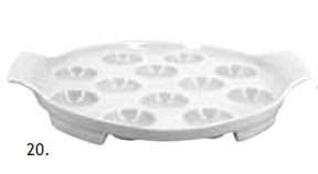 Image de PLAT PORCELAINE ESCARGOTS 12 TROUS