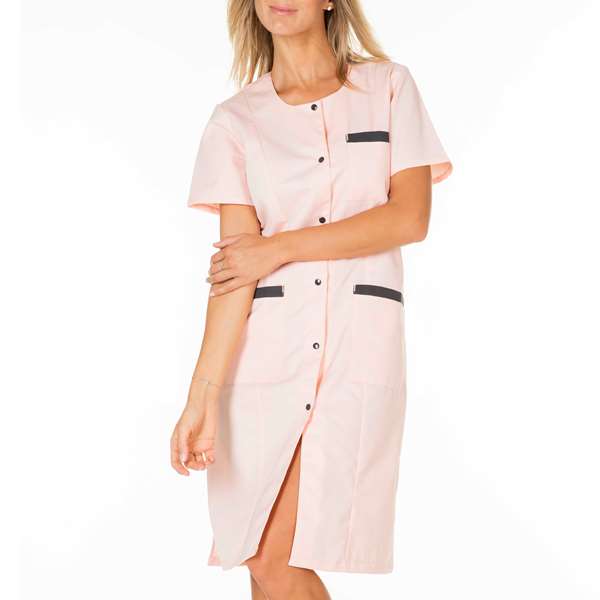 Image de BLOUSE CAROLINE MC POLY65%-COT35% POUDRE-CHARBON T5