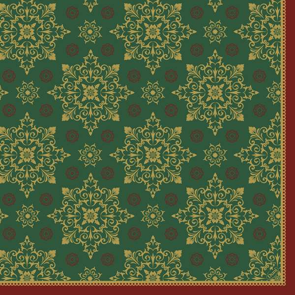 Image de SERVIETTE DUNILIN XMAS DECO VERT 40X40X250