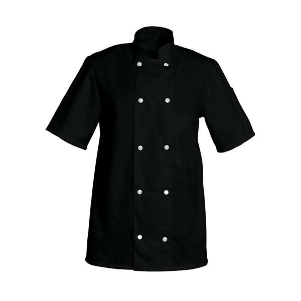 Image de VESTE DE CUISINE FABRICE MANCHES COURTES NOIR T1