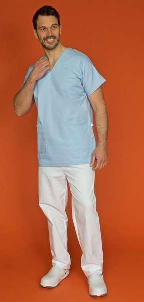 Image de TUNIQUE HOMME FRANCOIS MC POLY/COT UNI 210GRS CIEL T6