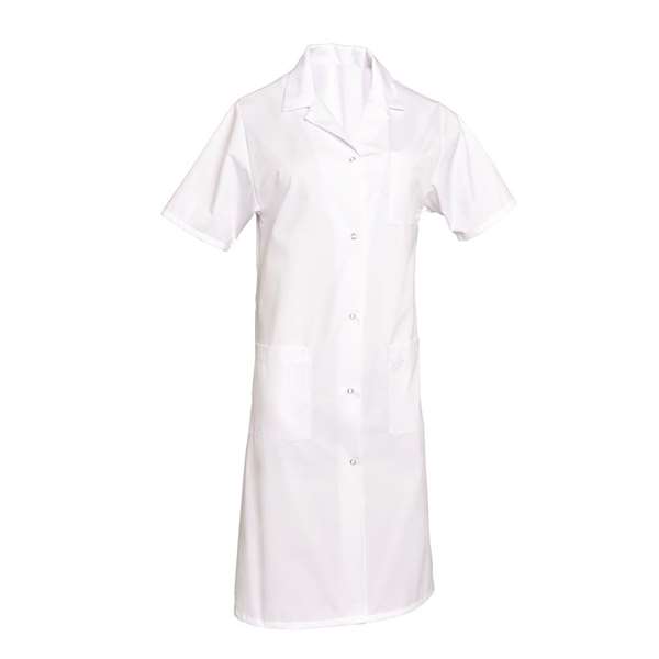 Image de BLOUSE MADONA MANCHES COURTES BLANC POLY/COT UNI 195GRS T4