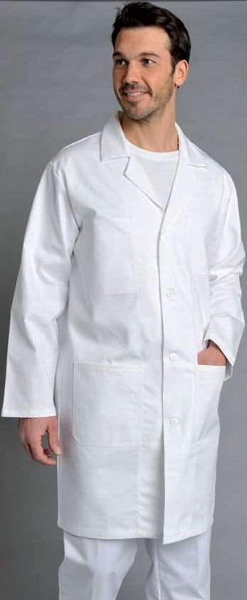 Image de BLOUSE HOMME ANTOINE ML BLANCHE SERGE COT240GRS T3