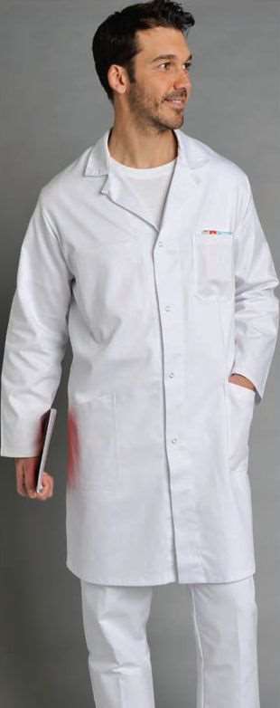 Image de BLOUSE ADULTE JULIEN ML BLANCHE COT200GRS T1