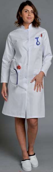 Image de BLOUSE LAURA MT BLANCHE POLY/COT UNI 210GRS T5