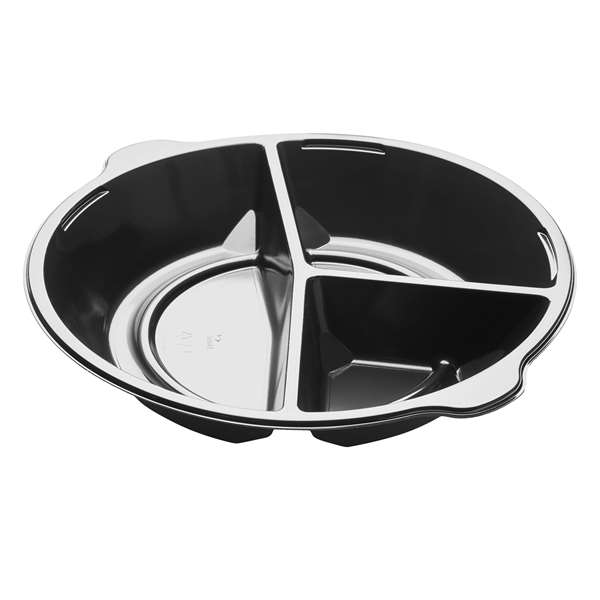 Image de ASSIETTE PEARL L 3 COMPARTIMENTS NOIRE DIAM.250MM X300