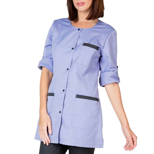 Image de BLOUSE CAROLE MT LAVANDE/CHARBON POLY65%/COT35% T0