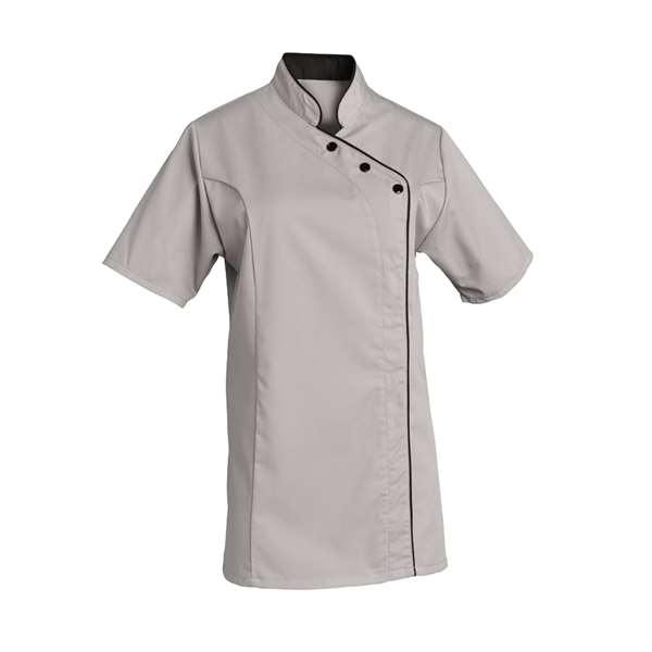 Image de VESTE DE CUISINE CHRISTELLE MANCHES COURTES GRIS PALE T0