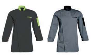 Image de VESTE DE CUISINE FLORENT ML GRIS NIMBUS-PISTACHE T4