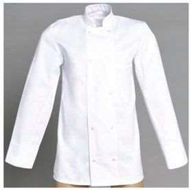 Image de VESTE DE CUISINE DAVID ML BLANCHE POLY/COT UNI 215GRS T56
