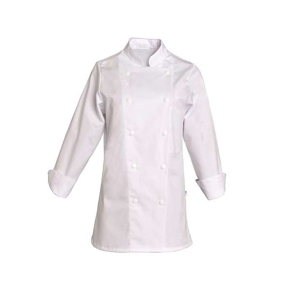 Image de VESTE DE CUISINE SABINE ML BLANC 50%COTON/50%POLY 210GRS T2