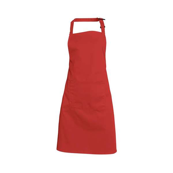 Image de TABLIER BAVETTE ANDREA 65%POLY/35%COT195GRS TU ROUGE