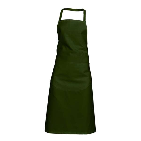 Image de TABLIER BAVETTE VALET AVEC POCHE 100%COTON TU VERT BOUTEILLE