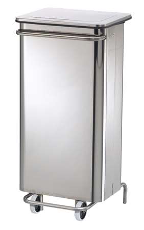 POUBELLE MOBILE A PEDALE COLLECROULE CARENE - 110L - INOX