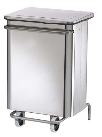 POUBELLE MOBILE A PEDALE COLLECROULE CARENE - 70L - INOX