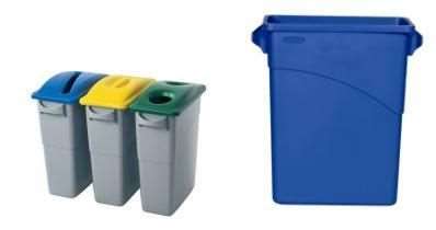 Image de COLLECTEUR SLIM JIM 60L AVEC POIGNEE GRIS CLAIR