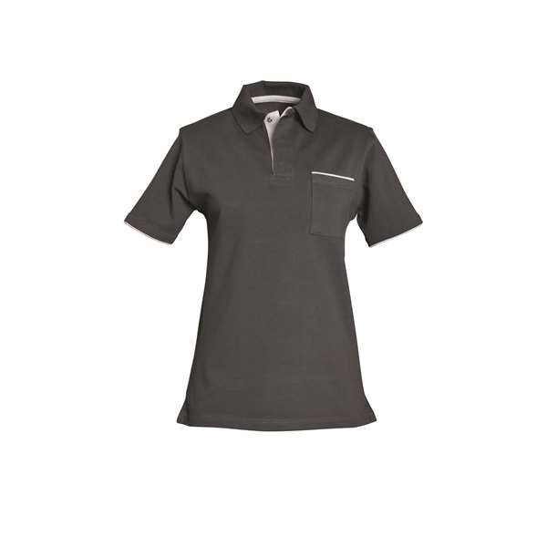 Image de POLO MANCHES COURTES SACHA GRIS FONCE-GRIS CLAIR TS