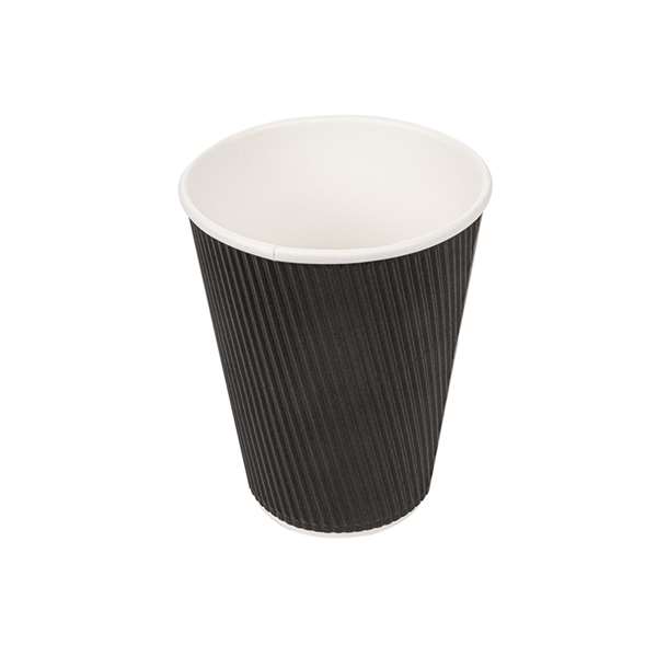 Image de GOBELET PAROI ONDULEE KRAFT NOIR 36CL X25