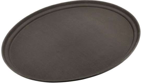 Image de PLATEAU NOIR OVALE ANTI-DERAPANT (LONG.680XLARG.560MM)