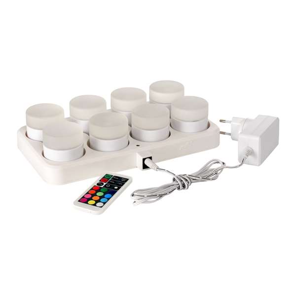 Image de KIT 8 MINI LAMPES LED RECHARGEABLES MULTICOLORES