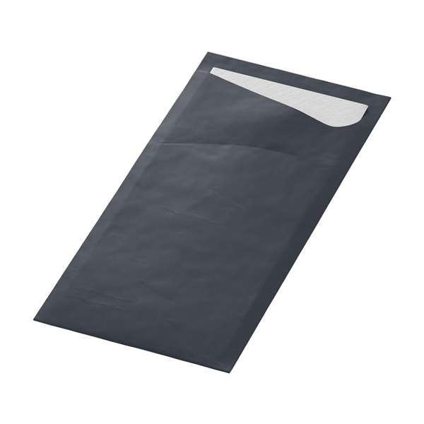 Image de SACCHETTO NOIR SERVIETTE OUATE BLANCHE 2P 33X33CM X500