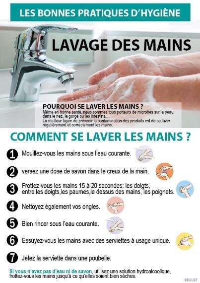 Image de PANCARTE ADHESIVE 'LAVAGE DES MAINS' (FTS.210X300MM)