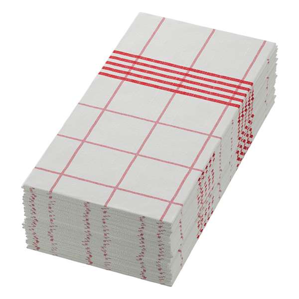 Image de SERVIETTE DUNISOFT TOWEL NAPKIN ROUGE PLIAGE 8 48X48CMX360